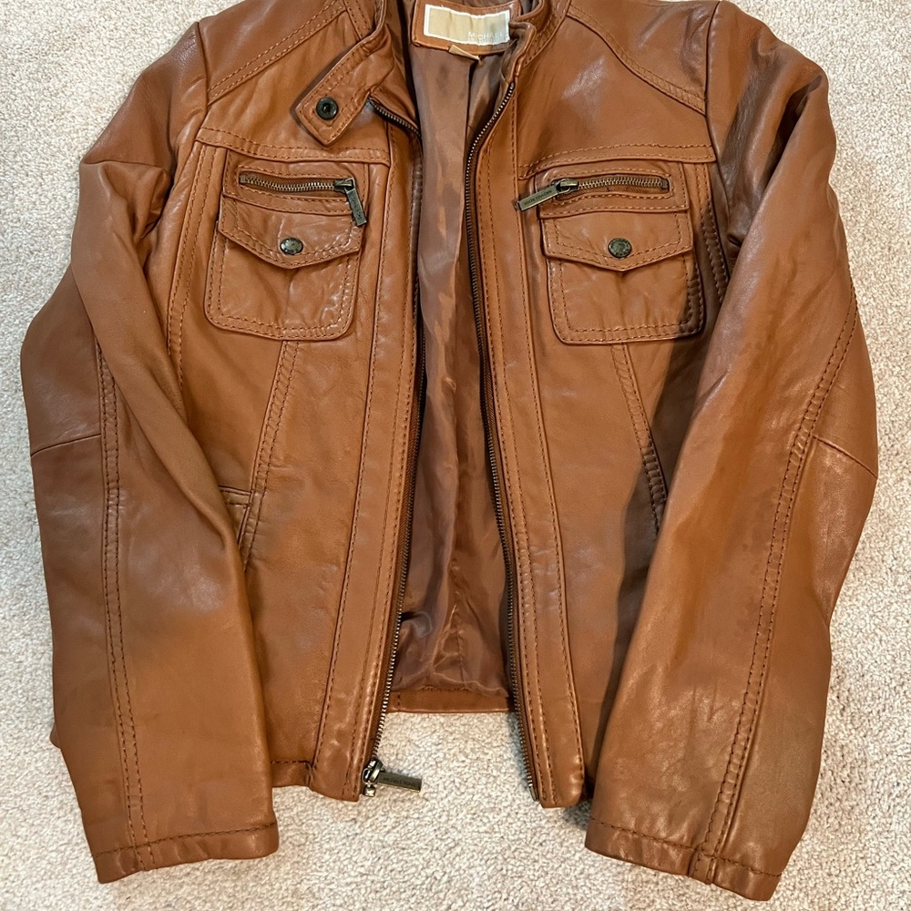 Michael Kors Saddle Leather Jacket